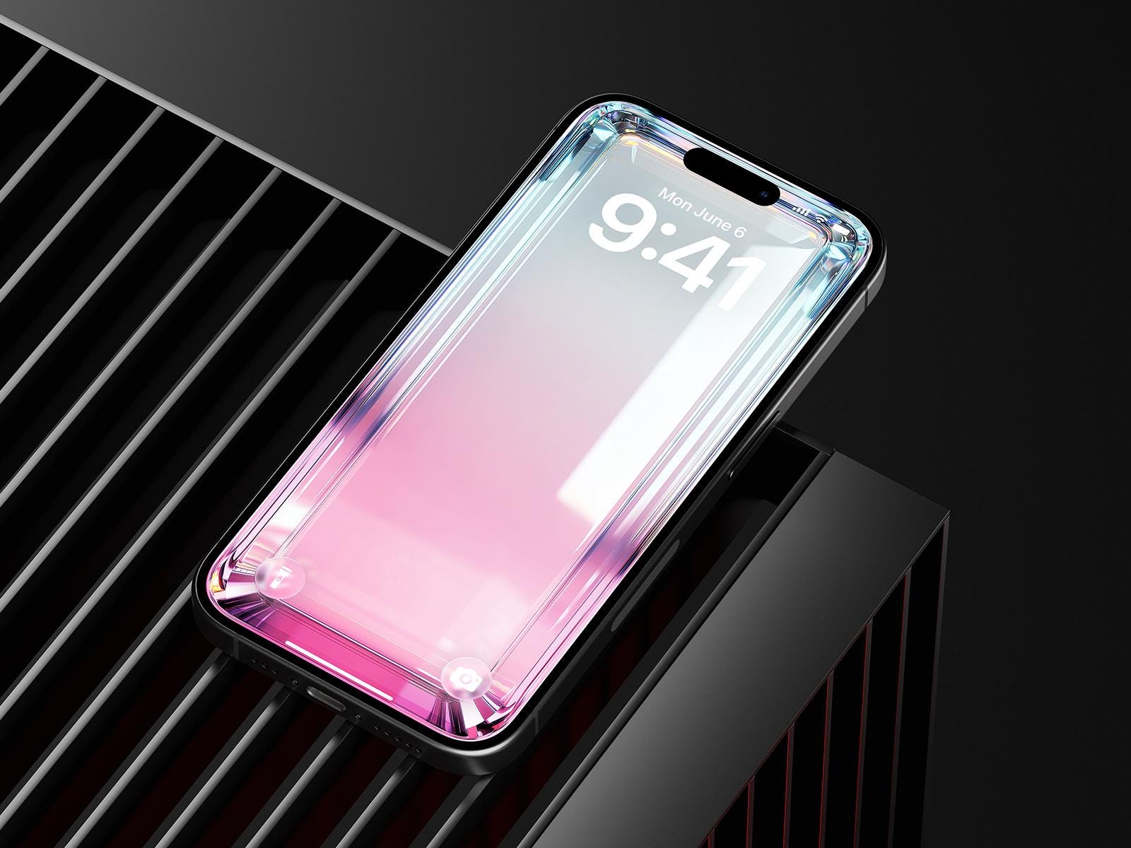 Rose 3D Glass iPhone Wallpaper – Minimalist (Digital Download