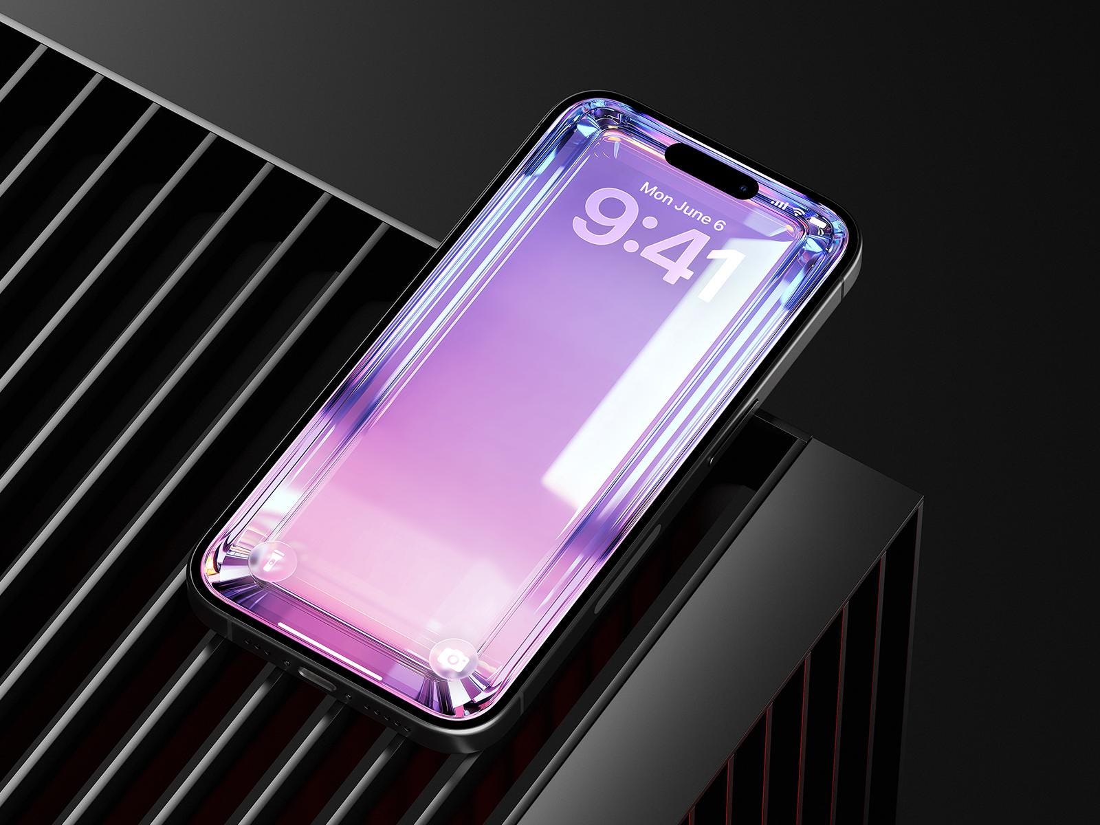 Aura 3D Glass iPhone Wallpaper – Minimalist (Digital Download