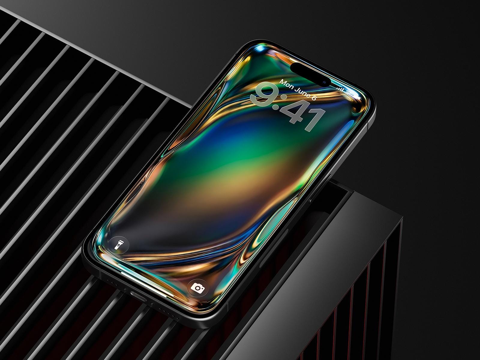 Holographic Glow Phone Wallpaper | Abstract Fluid Art (Digital Download)