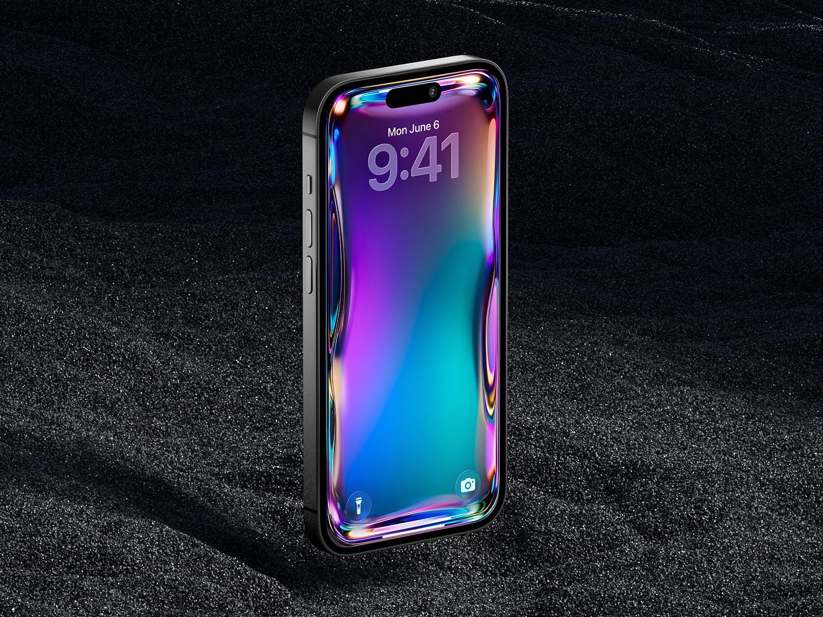 Iridescent Glass Wallpaper | Blue Purple Abstract Fluid Phone Background (Digital Download)