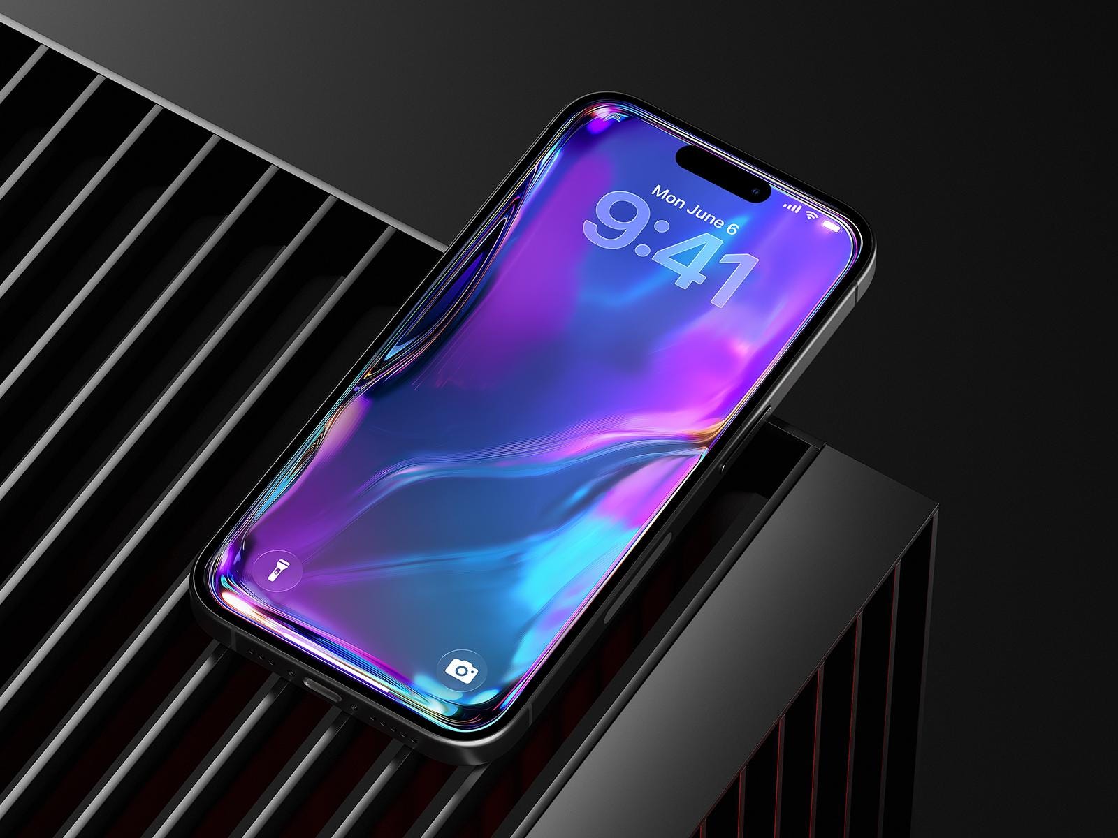 Holographic Glow Phone Wallpaper | Abstract Fluid Art (Digital Download)