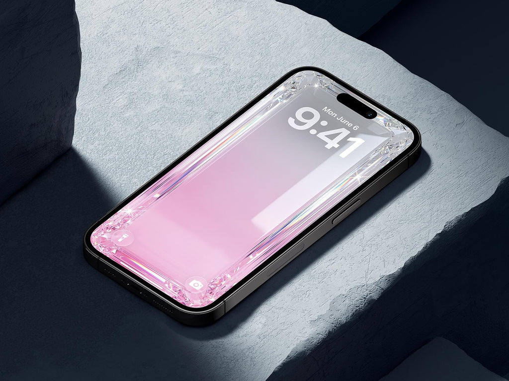 Crystal Rose 3D Glass iPhone Wallpaper – Minimalist (Digital Download