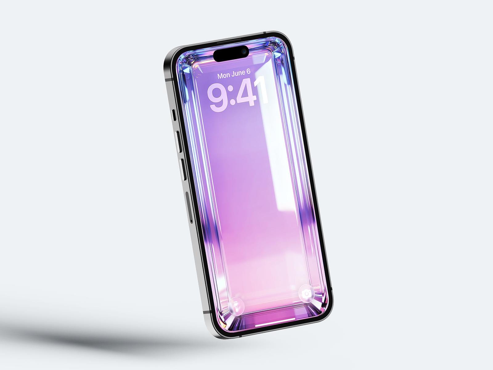 Aura 3D Glass iPhone Wallpaper – Minimalist (Digital Download