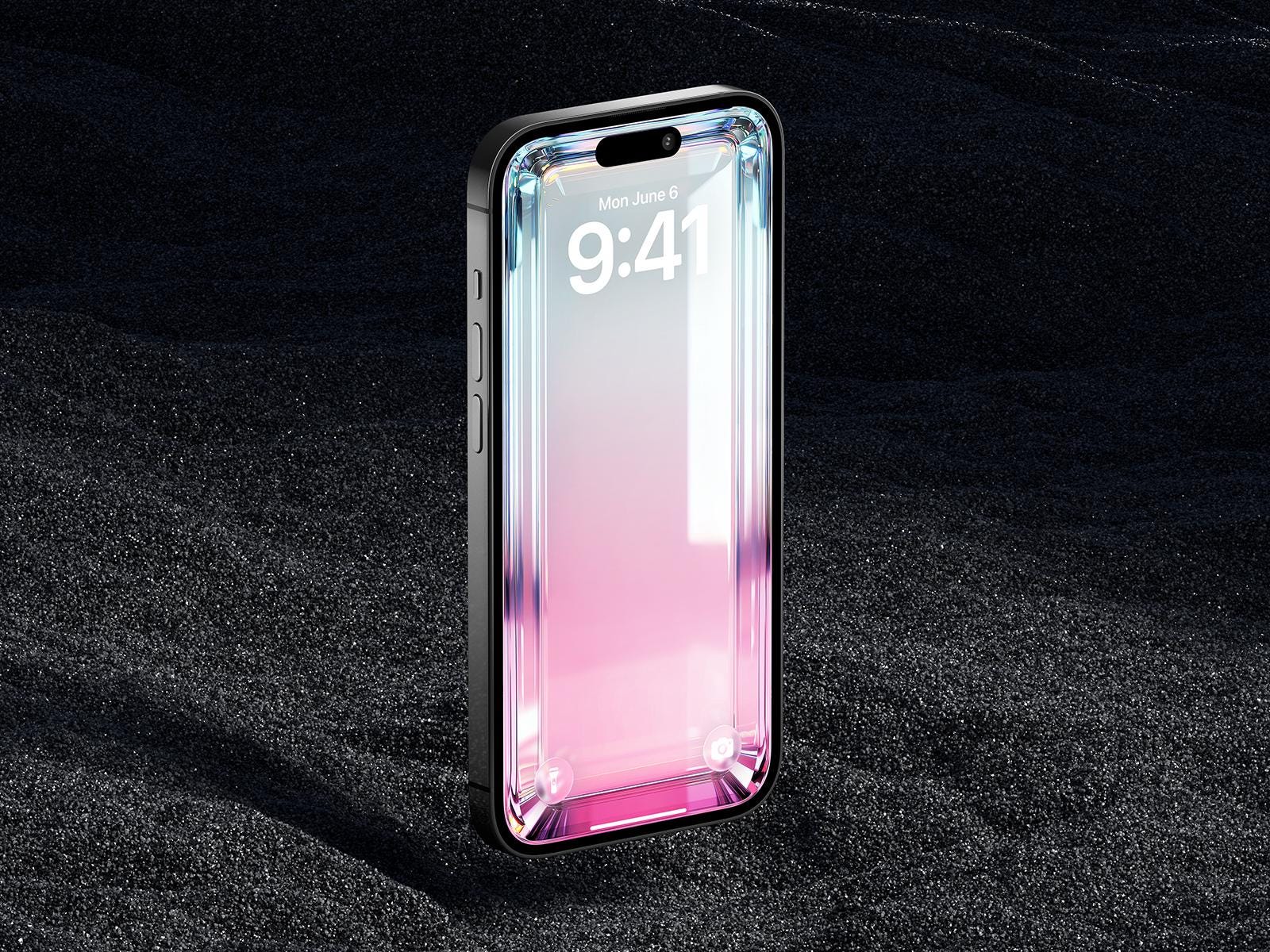 Rose 3D Glass iPhone Wallpaper – Minimalist (Digital Download