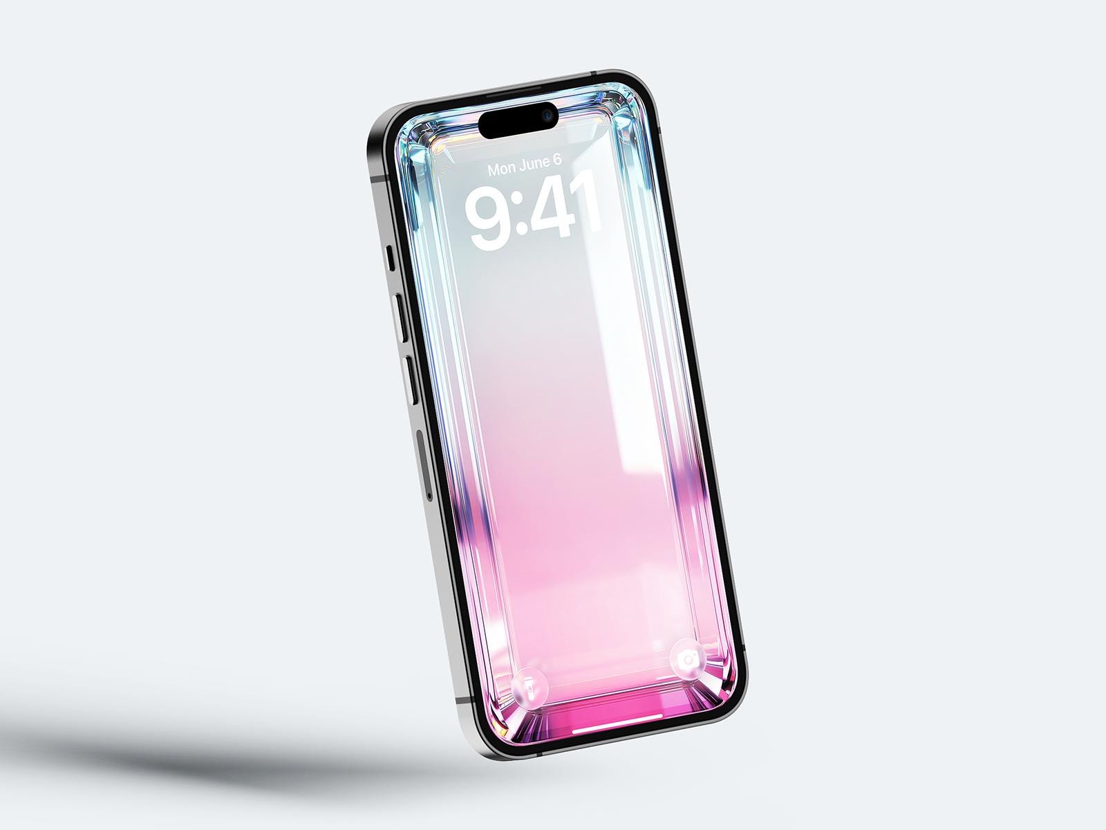 Rose 3D Glass iPhone Wallpaper – Minimalist (Digital Download