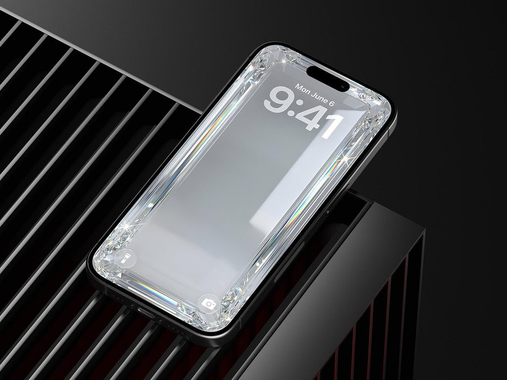 Crystal 3D Glass iPhone Wallpaper – Minimalist (Digital Download)