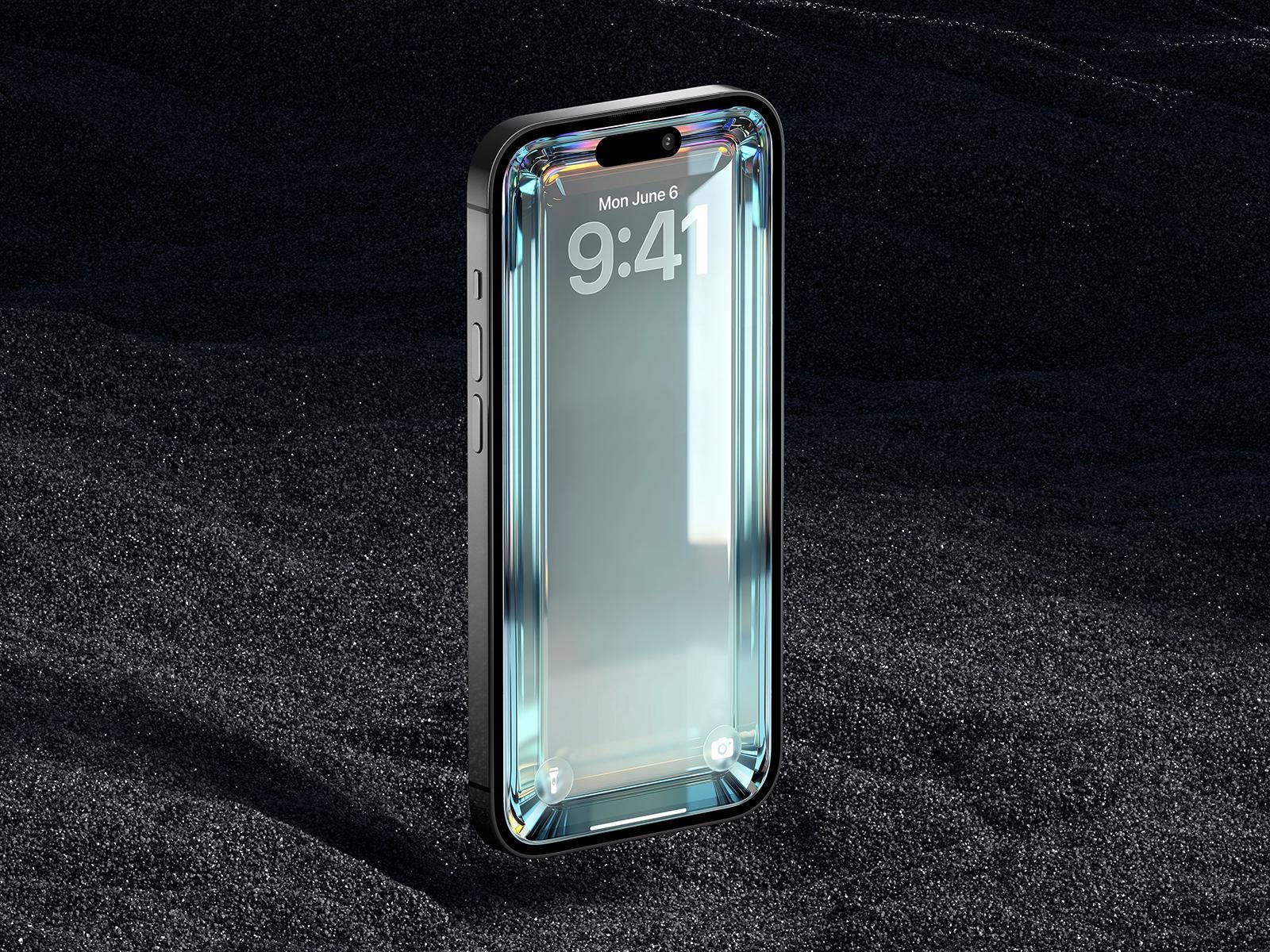 Mint 3D Glass iPhone Wallpaper – Minimalist (Digital Download