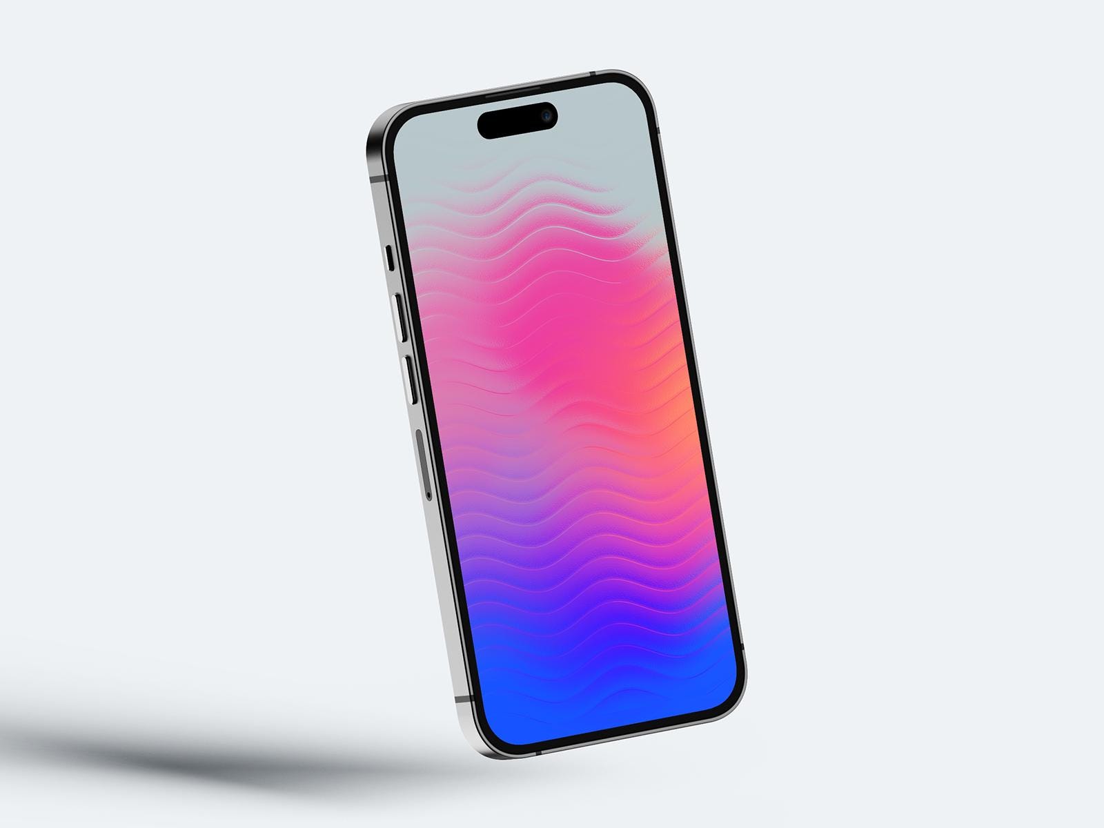 Abstract Wavy iPhone Wallpaper, Colorful Waves Phone Background (Digital Download)