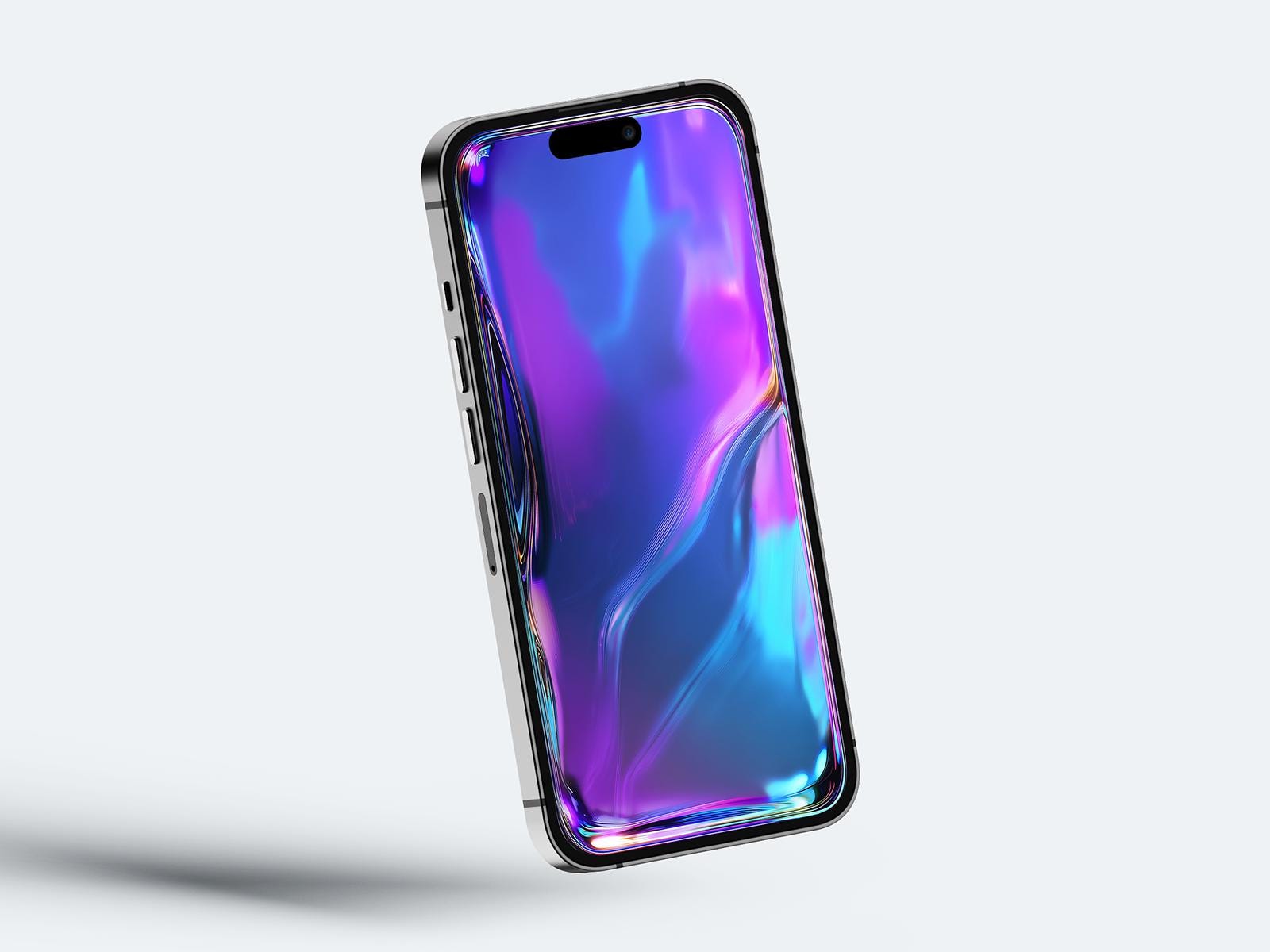 Holographic Glow Phone Wallpaper | Abstract Fluid Art (Digital Download)