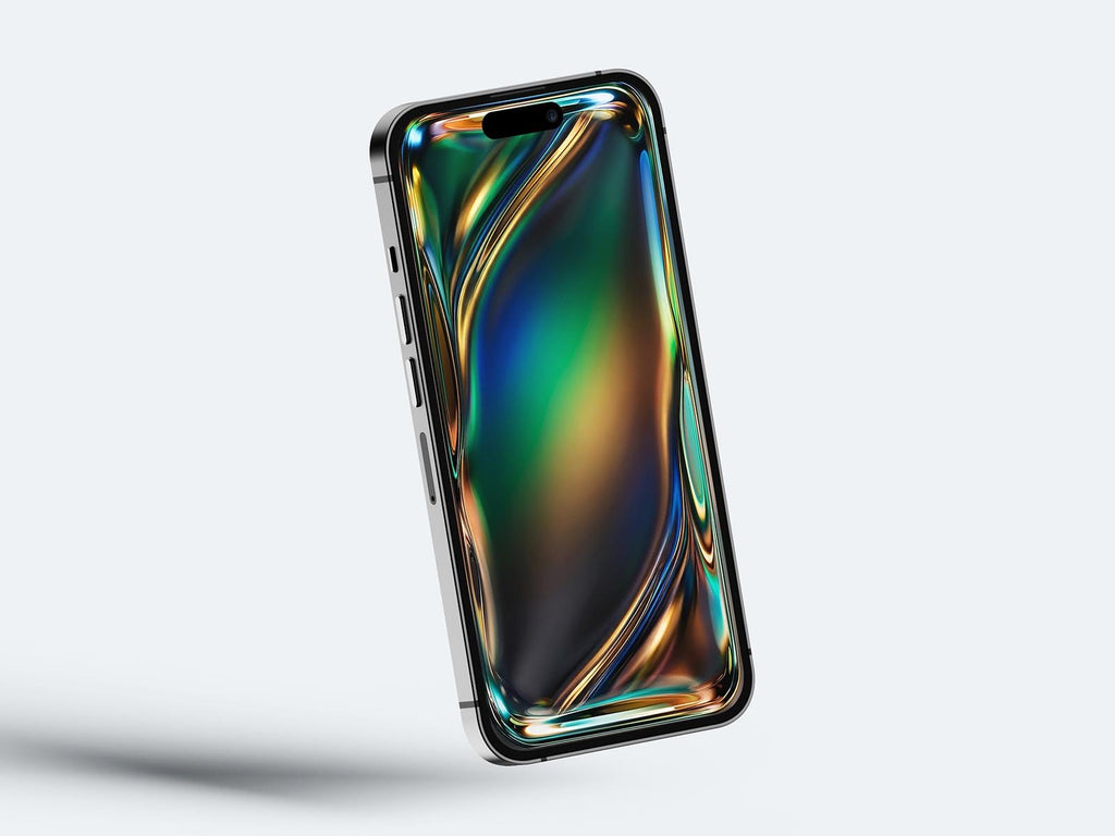 Holographic Glow Phone Wallpaper | Abstract Fluid Art (Digital Download)