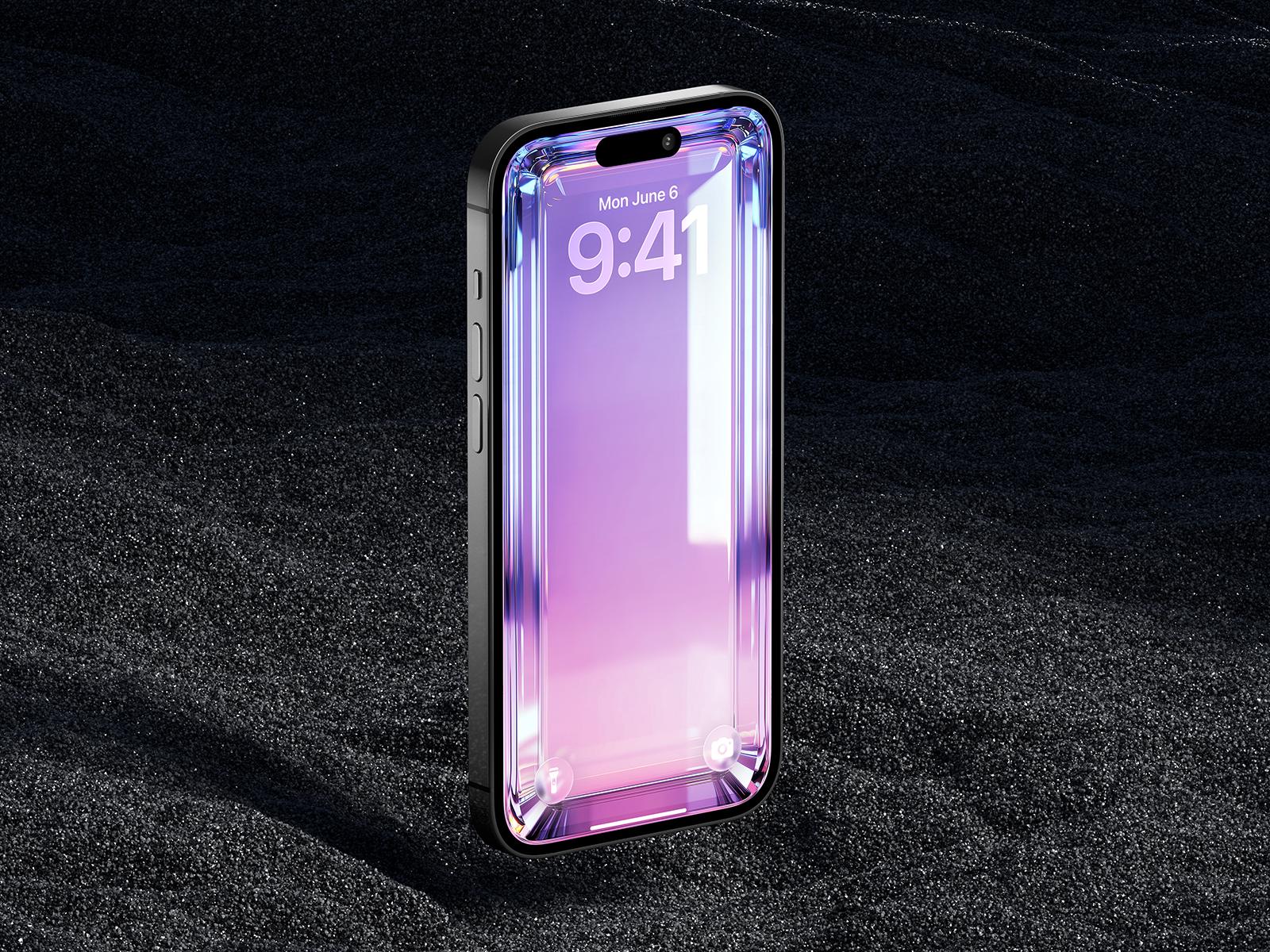 Aura 3D Glass iPhone Wallpaper – Minimalist (Digital Download