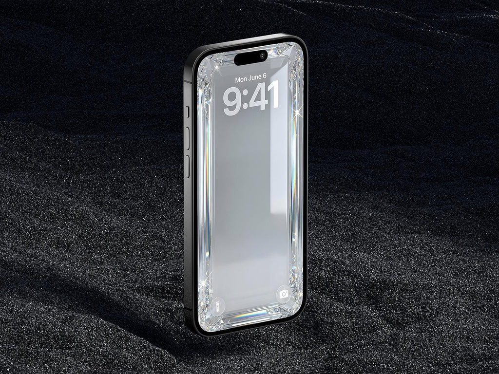 Crystal 3D Glass iPhone Wallpaper – Minimalist (Digital Download)