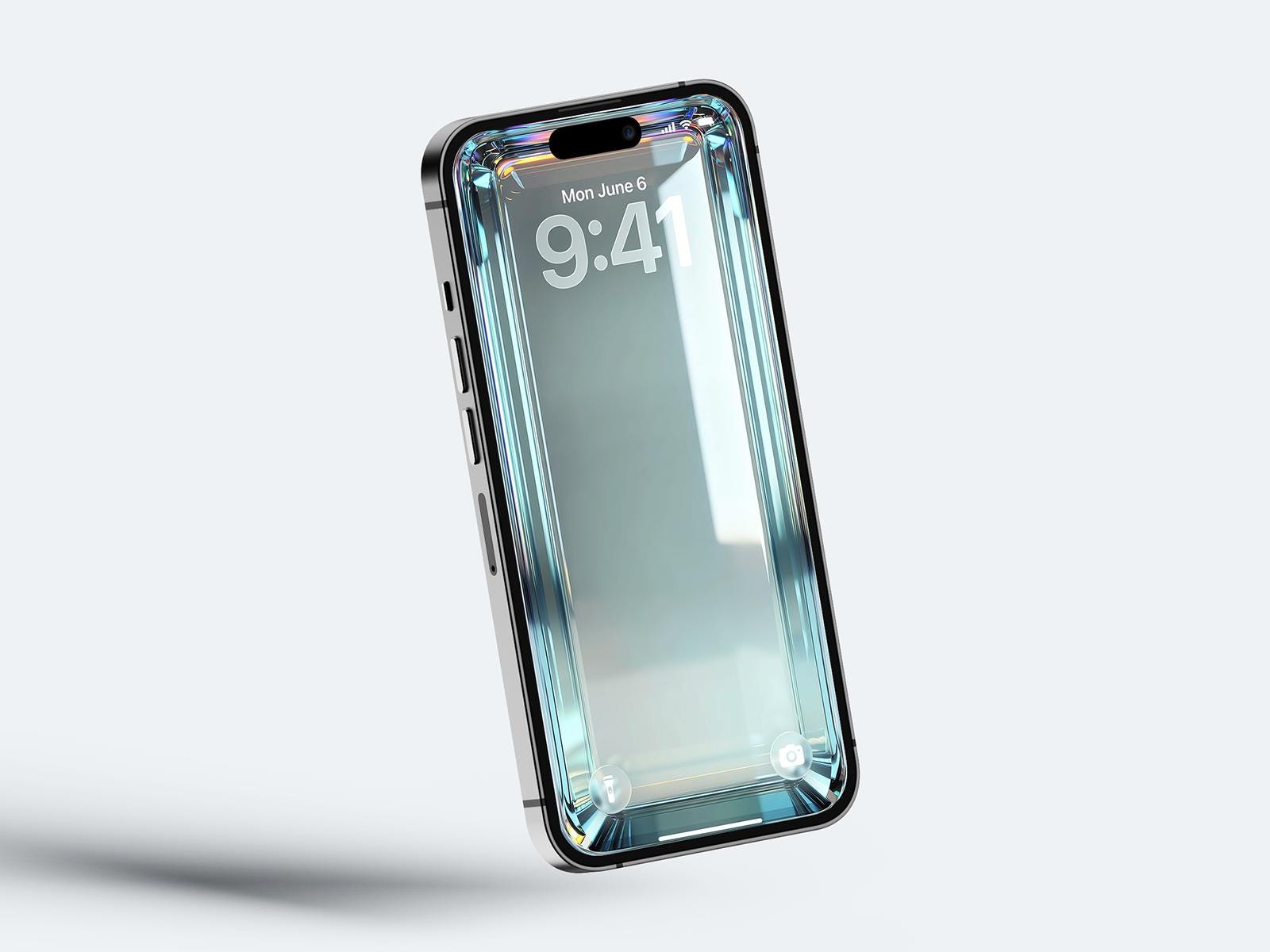 Mint 3D Glass iPhone Wallpaper – Minimalist (Digital Download