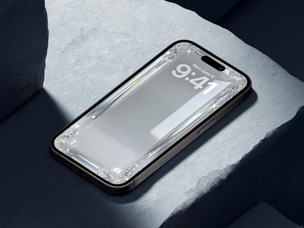 Crystal 3D Glass iPhone Wallpaper – Minimalist (Digital Download)