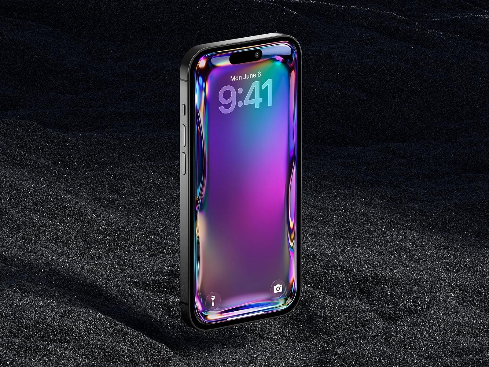 Iridescent Glass Wallpaper | Blue Purple Abstract Fluid Phone Background (Digital Download)