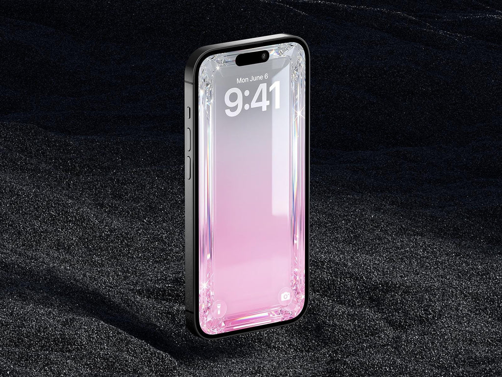 Crystal Rose 3D Glass iPhone Wallpaper – Minimalist (Digital Download